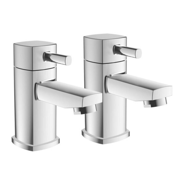 Trinity Time Bath Pillar Taps - Chrome