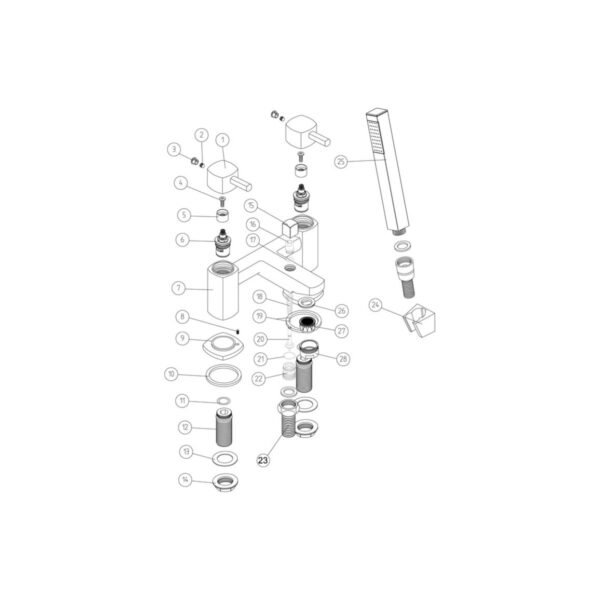 Trinity Time Bath Shower Mixer Tap - Chrome - Image 3