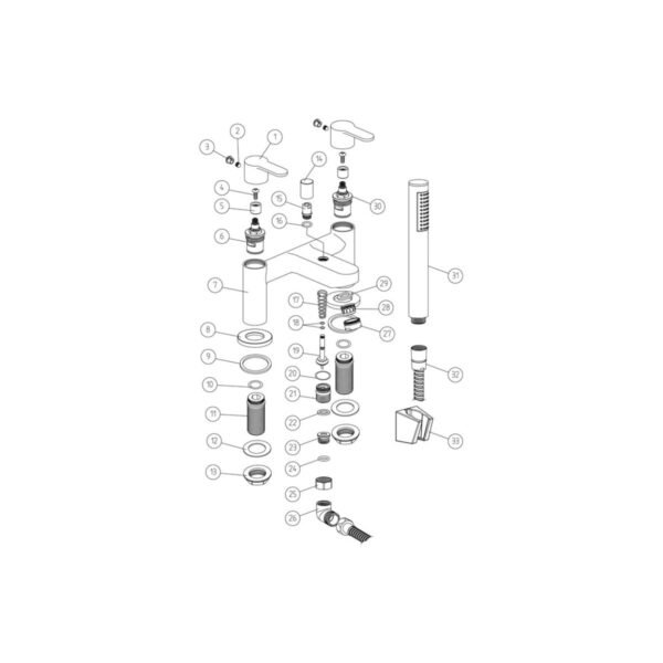 Trinity Eclipse Bath Shower Mixer Tap - Chrome - Image 3
