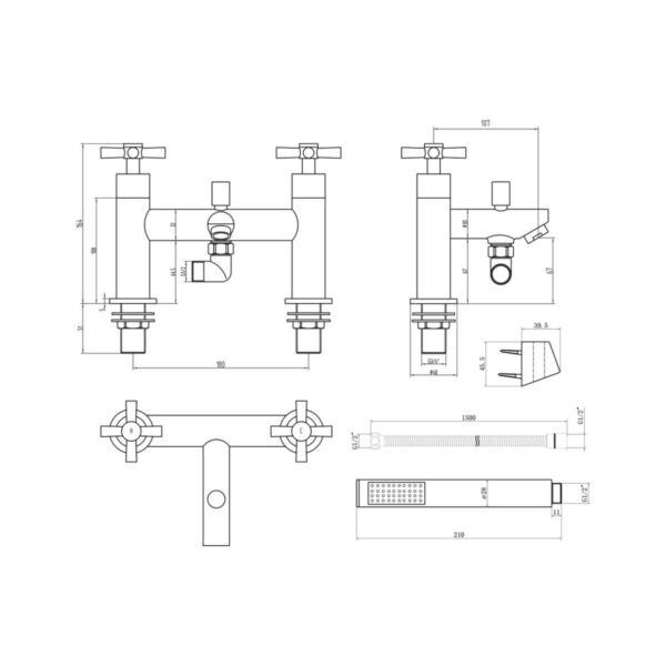 Trinity Riviera Bath Shower Mixer Tap - Chrome - Image 2