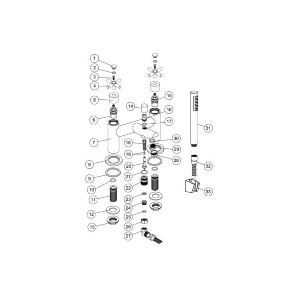 Trinity Riviera Bath Shower Mixer Tap - Chrome - Image 3