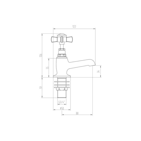 Trinity Solace Bath Pillar Taps - Chrome - Image 2