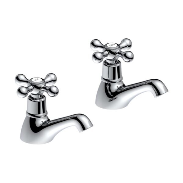Trinity York Bath Pillar Taps - Chrome