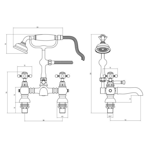 Trinity Harrogate Bath Shower Mixer Tap - Image 2