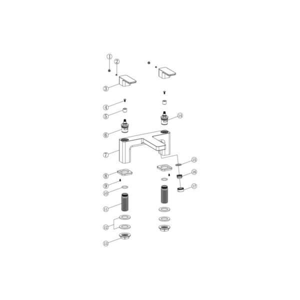 Trinity Aire Bath Filler Tap - Chrome - Image 3