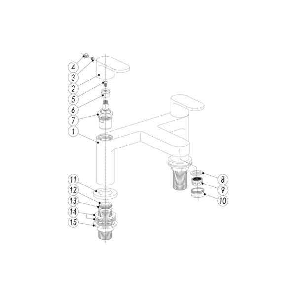 Trinity Prime Bath Filler Tap - Chrome - Image 4