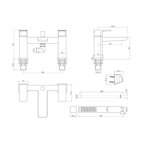 Trinity Thornes Bath Shower Mixer Tap - Image 2