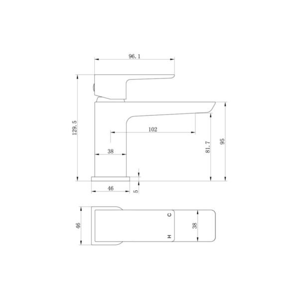 Trinity Thornes Cloakroom Basin Mixer Tap With Waste - Image 4