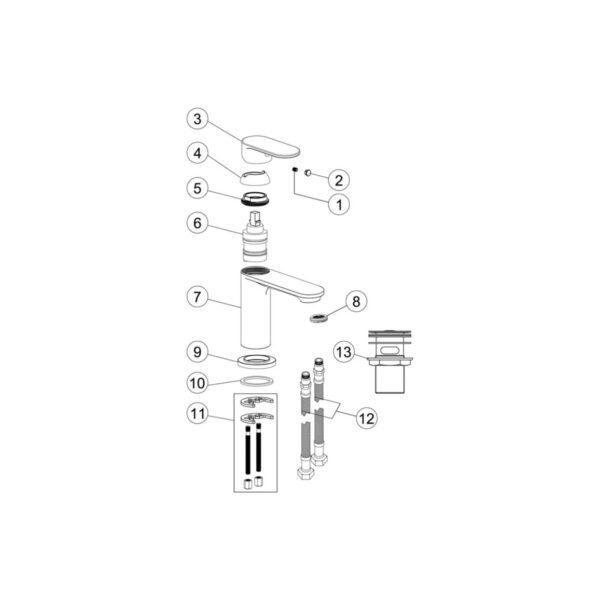 Trinity Nostell Basin Mixer Tap - Chrome - Image 3