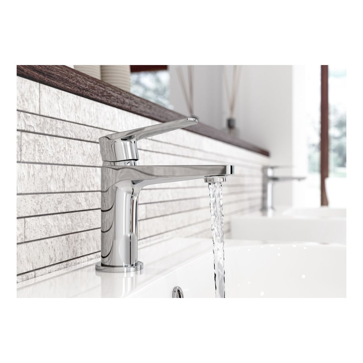 Trinity Mira Basin Mixer Tap With Waste - Chrome