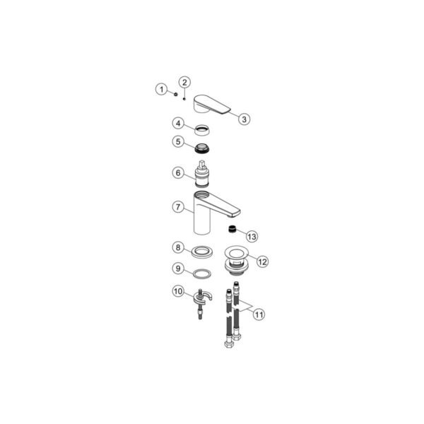 Trinity Mira Basin Mixer Tap With Waste - Chrome - Image 4