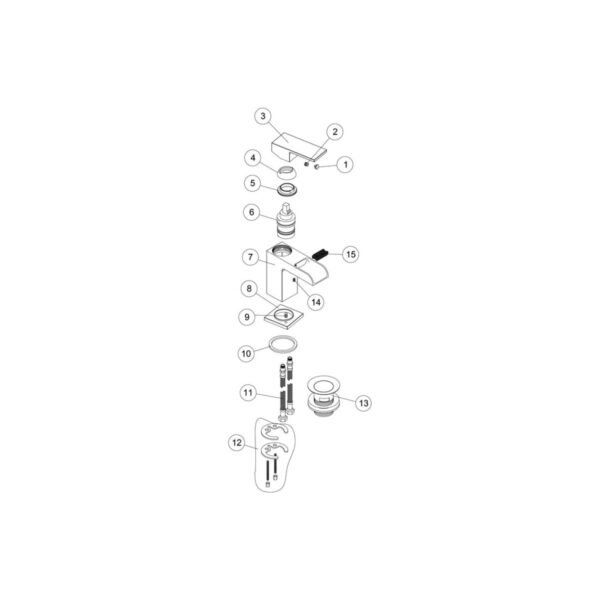 Trinity Tide Basin Mixer Tap With Waste - Chrome - Image 3