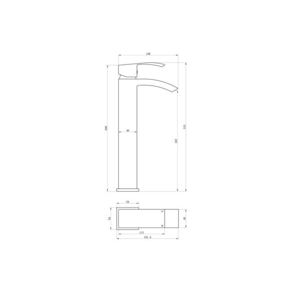 Trinity Oasis Tall Basin Mixer Tap - Chrome - Image 2