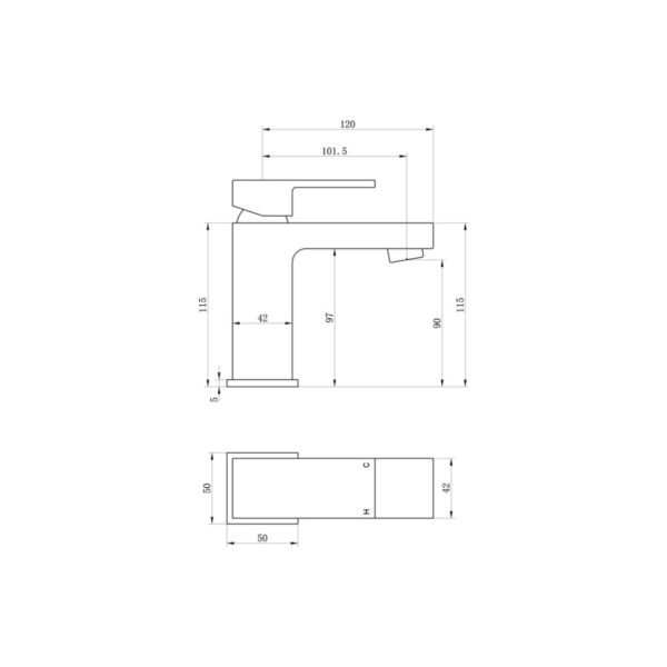 Trinity Volt Basin Mixer Tap With Waste - Chrome - Image 3