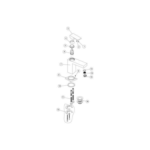 Trinity Volt Basin Mixer Tap With Waste - Chrome - Image 4