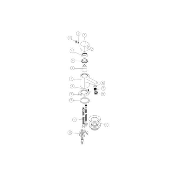 Trinity Time Cloakroom Basin Mixer With Waste - Chrome - Image 3