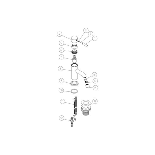 Trinity Horizon Cloakroom Basin Mixer Tap With Waste - Image 3