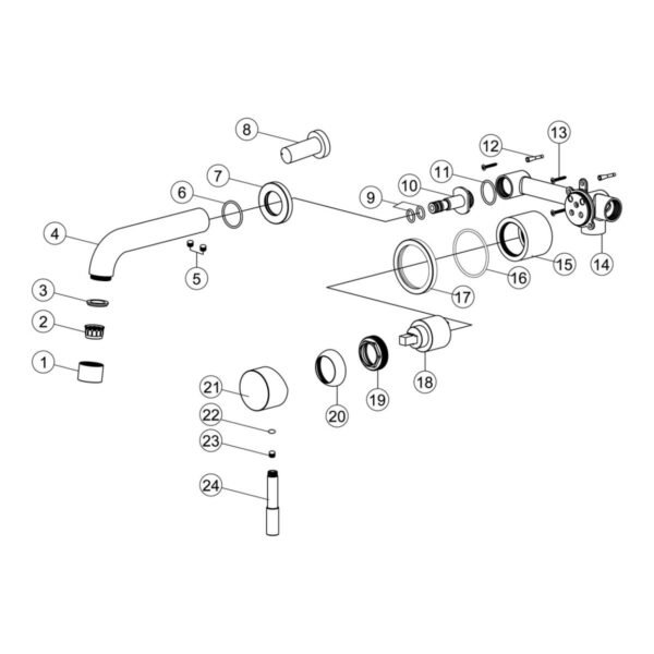 Trinity Horizon Wall Mounted Basin Mixer Tap - Image 5