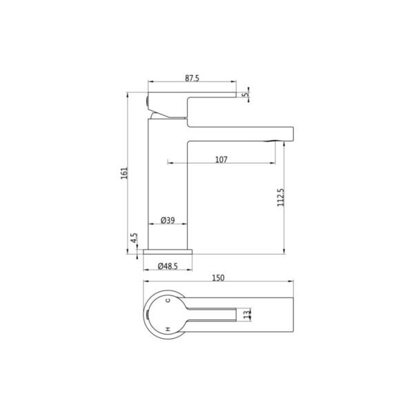 Trinity Copley Basin Mixer Tap With Waste - Image 3