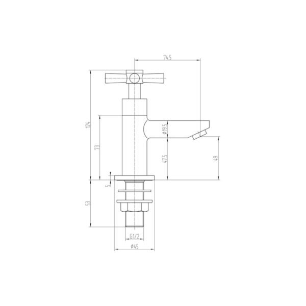 Trinity Riviera Basin Pillar Taps - Chrome - Image 2