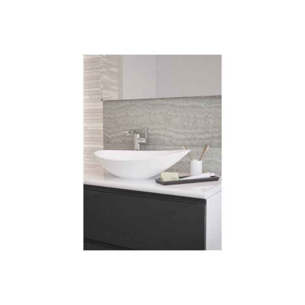 Trinity Echo Resin Countertop Basin - No TH - 564mm x 323mm - White - Image 2