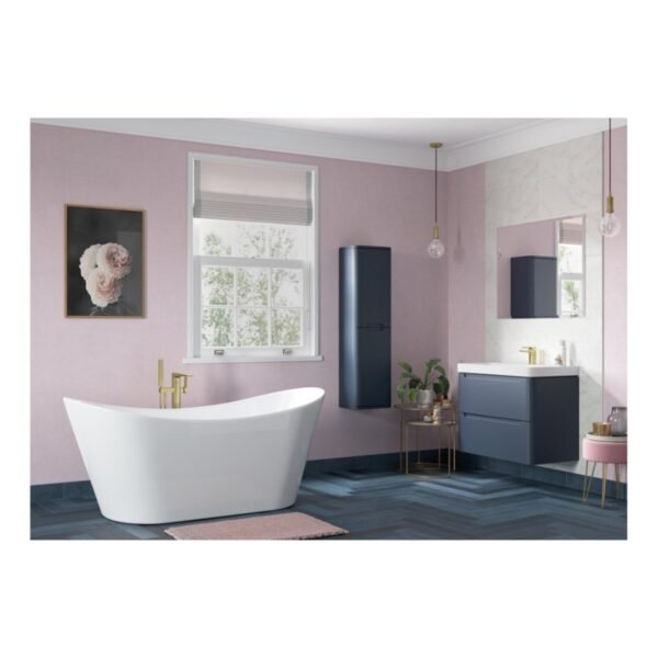 Trinity Sleek 2 Drawer Floorstanding Vanity Unit With Basin - 600mm Wide - Image 7