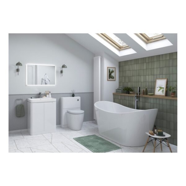 Trinity Sleek 2 Drawer Floorstanding Vanity Unit With Basin - 600mm Wide - Image 2