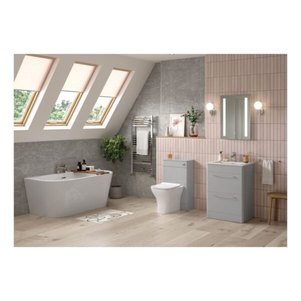 Trinity Curve 2 Drawer Floorstanding Vanity Unit With Basin - 610mm Wide - Image 7