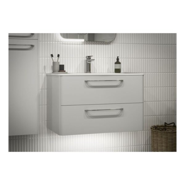 Trinity Curve 2 Drawer Floorstanding Vanity Unit With Basin - 610mm Wide - Image 5