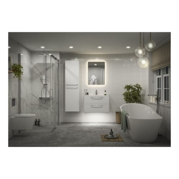 Trinity Curve 2 Drawer Floorstanding Vanity Unit With Basin - 610mm Wide - Image 3