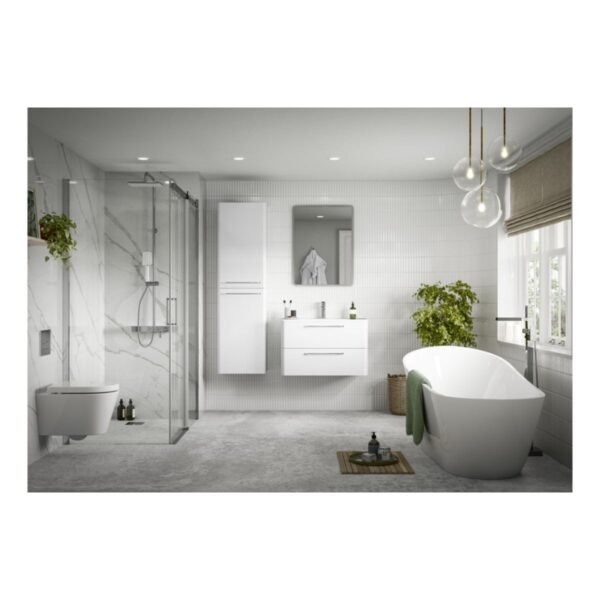 Trinity Curve 2 Drawer Floorstanding Vanity Unit With Basin - 610mm Wide - Image 2