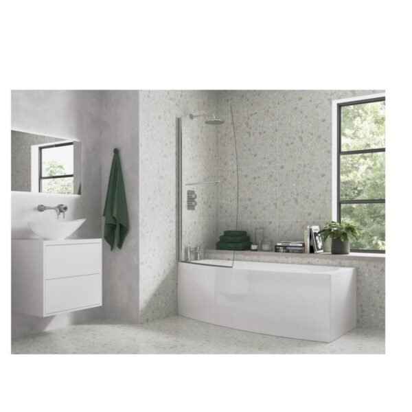 Trinity Bretton Space Saving Single Ended Bath With Legs - 1700mm x 740mm - White - Image 4