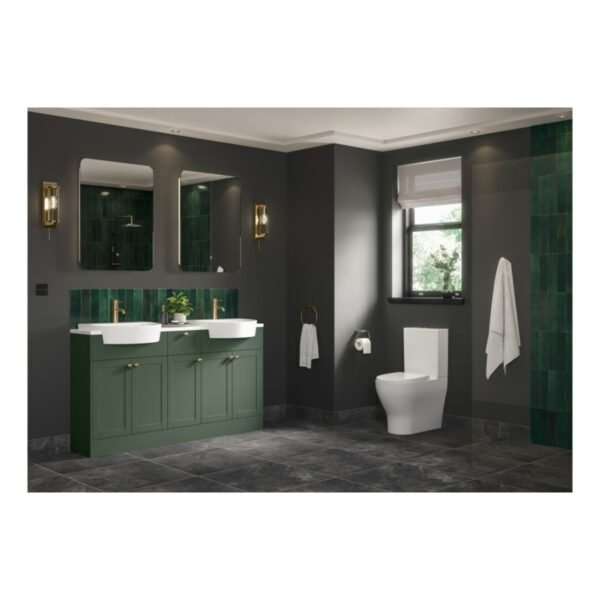 Trinity Hepworth Rimless Short Projection Close Coupled Fully Shrouded Toilet With Soft Close Seat - White - Image 2