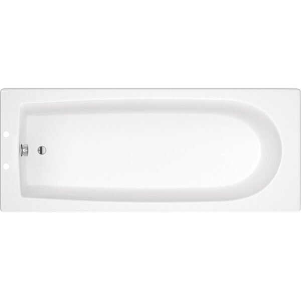 Trinity Flux D Shape Supercast Single Ended Bath With Legs - 1700mm x 700mm - White