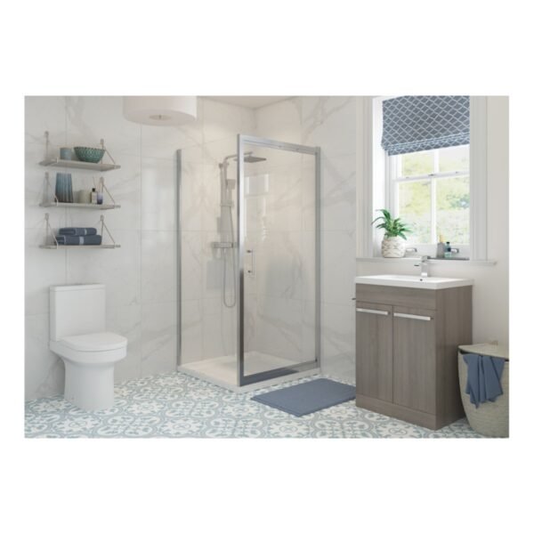 BSUKE Bolton Infold Shower Door With Side Panel - Chrome