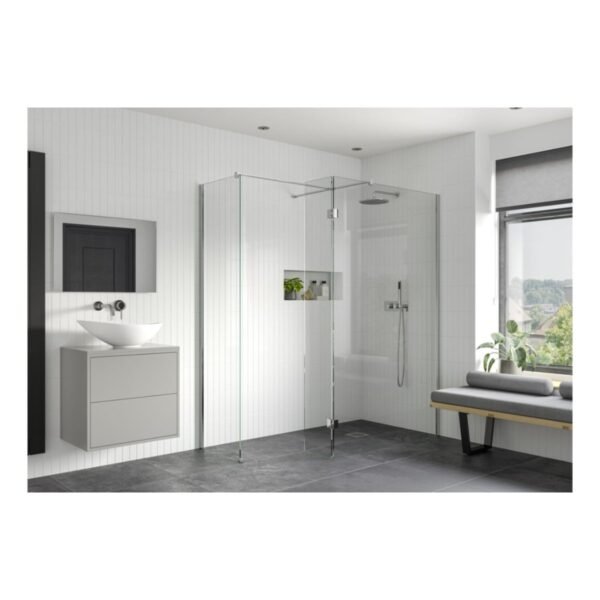 BSUKE Noble Optional Wetroom Splash Panel - 8mm Glass - 300mm Wide - Image 2