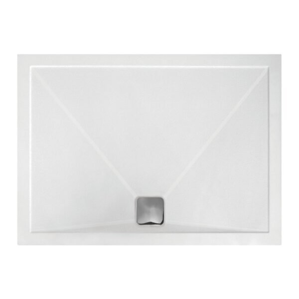 BSUKE Anti-Slip Rectangular Shower Tray With Waste - White