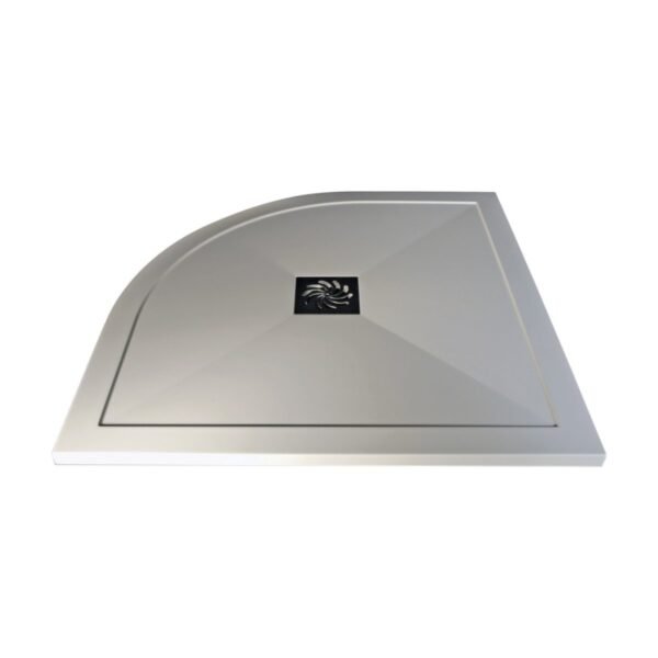 BSUKE Ultra-Slim Offset Quadrant Shower Tray With Waste - White