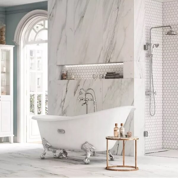 Roca Carmen Oval Freestanding Slipper Bath With Anti Slip Base - 1600mm x 800mm