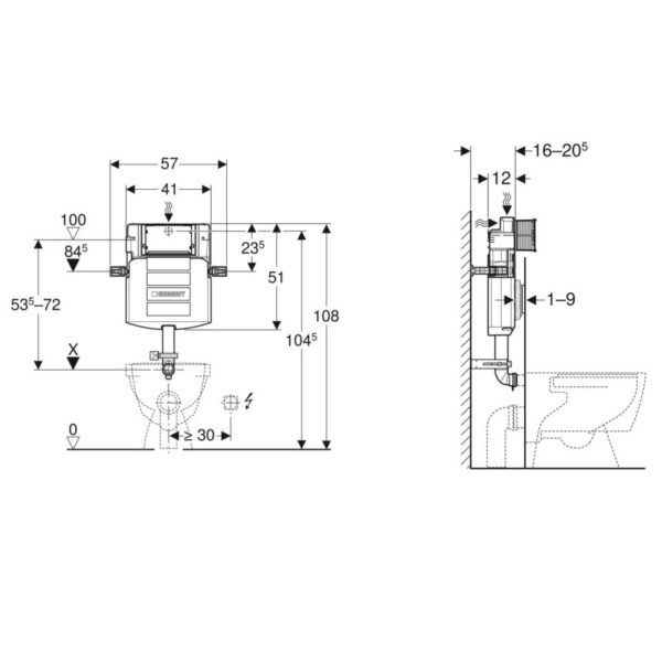 Geberit Selnova Close Coupled Toilet With Cistern And Standard Toilet Seat - White - Image 6