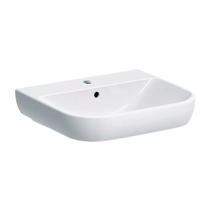 Geberite Smyle Basin With Semi Pedestal - 550mm Wide - 1 TH - White