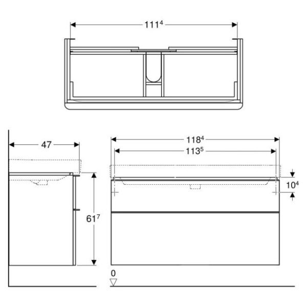 Geberit Smyle 1 Door Wall Hung Vanity Unit With Basin - 1200mm Wide - Image 5