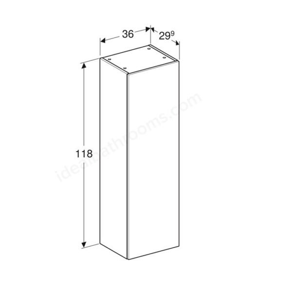 Geberit Smyle 1 Door Wall Hung Medium Storage Unit - 360mm Wide - Image 2