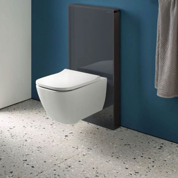 Geberit Smyle Square Wall Hung Toilet With Overlapping Lid Soft Close Seat - White - Image 4