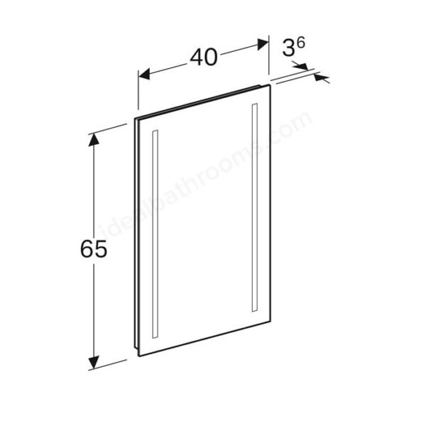 Geberit Option Rectangular Illuminated Mirror - 650mm X 400mm - Image 3
