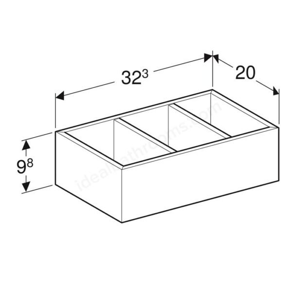Geberit Smyle Square H-Partition Bottom Drawer Dividers - 98mm X 323mm - Image 2
