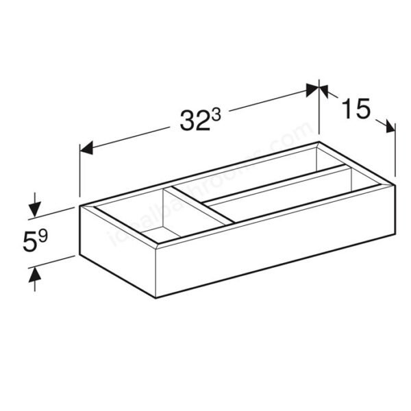 Geberit Smyle Square T-Partition Bottom Drawer Dividers - 59mm X 323mm - Image 2