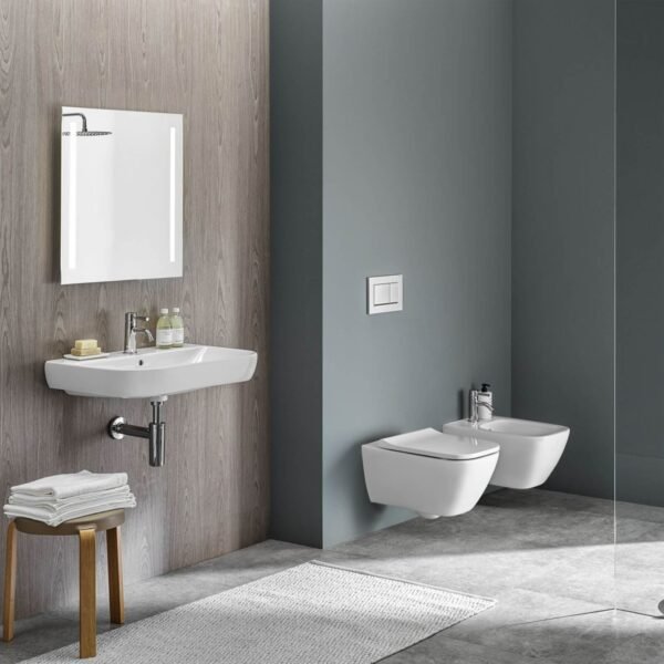 Geberit Smyle Square Rimless Wall Hung Toilet With Quick Release Soft Close Seat - White - Image 7