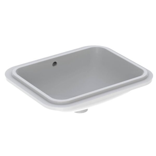 Geberit VariForm Rectangular Under Counter Top Basin With Overflow - No TH - 530mm Wide - White