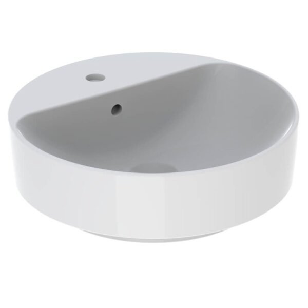 Geberit VariForm Round Sit On Countertop Basin With Overflow - 450mm Wide - 1 TH - White